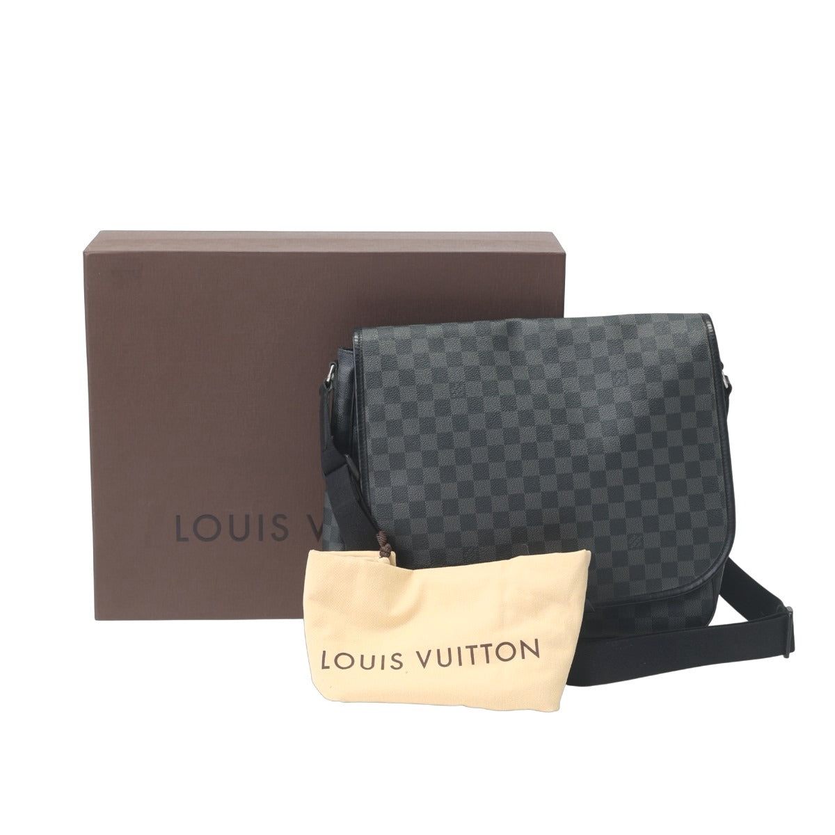 ルイヴィトン LOUIS VUITTON ショルダーバッグ
 ショルダーバッグ ダミエグラフィット ダニエルGM レザー N58033 ブラック LV
 【SS】
 【中古】