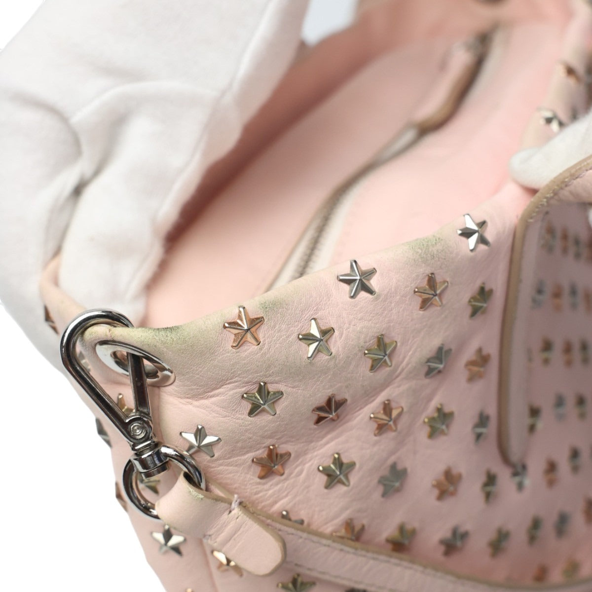 ジミーチュウ JIMMY CHOO ハンドバッグ
 ショルダーバッグ 2WAYバッグ レザー ピンク 【SS】
 【中古】