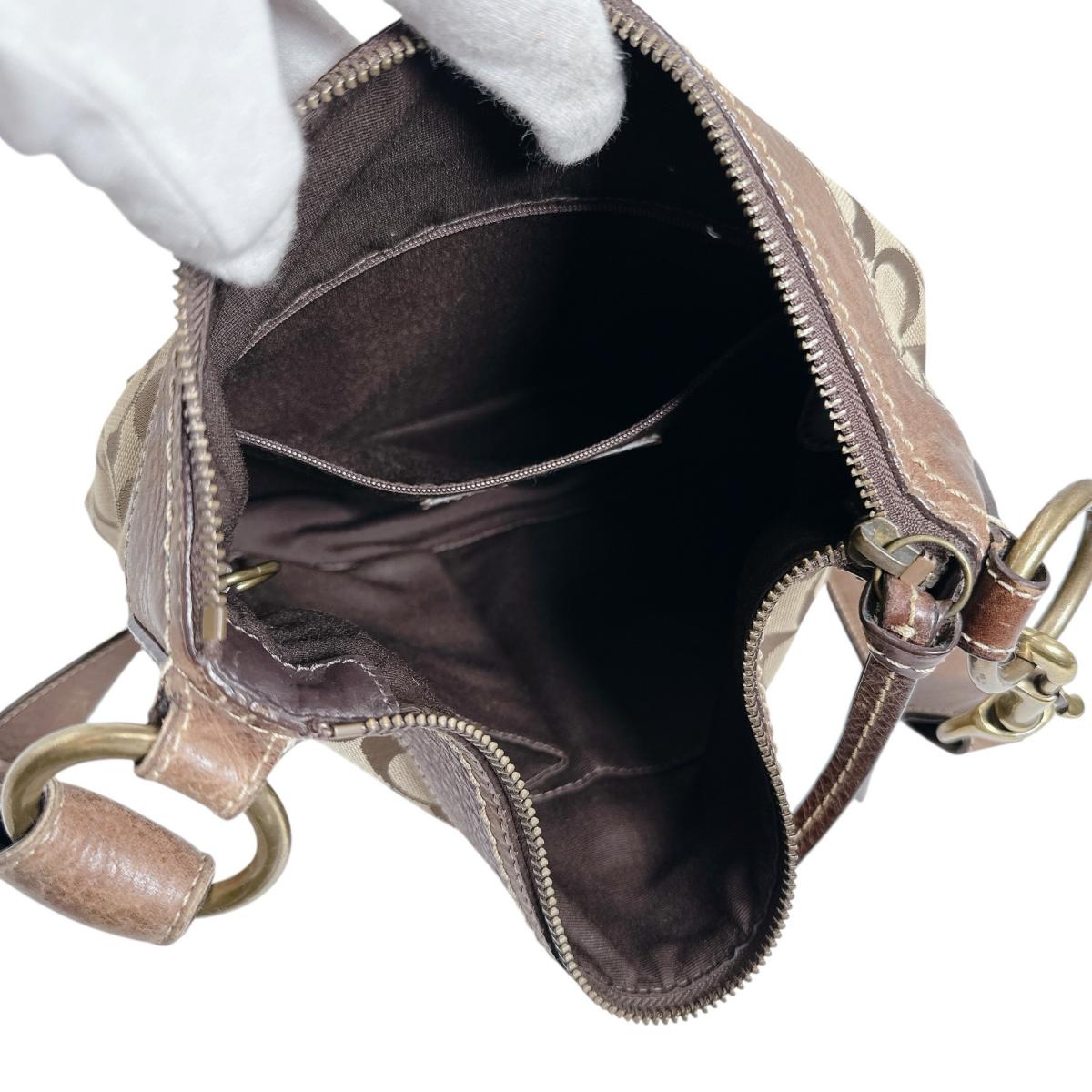 コーチ COACH ショルダーバッグ
 ショルダーバッグ シグネチャー 斜め掛け キャンバス M0649 ブラウン 【SS】
 【中古】