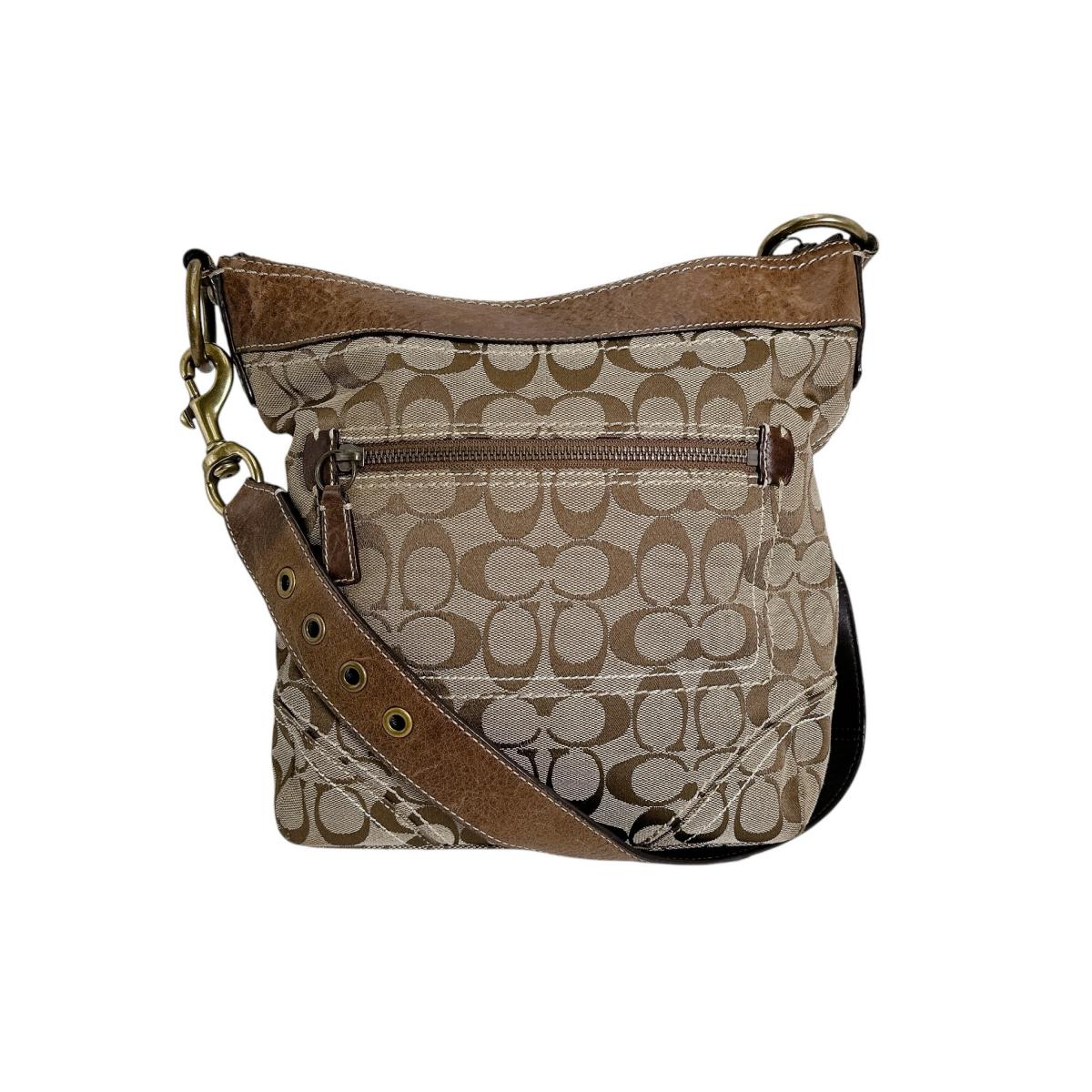 コーチ COACH ショルダーバッグ
 ショルダーバッグ シグネチャー 斜め掛け キャンバス M0649 ブラウン 【SS】
 【中古】