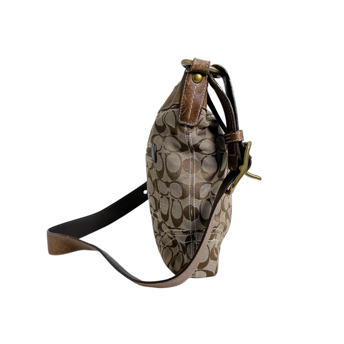 コーチ COACH ショルダーバッグ
 ショルダーバッグ シグネチャー 斜め掛け キャンバス M0649 ブラウン 【SS】
 【中古】