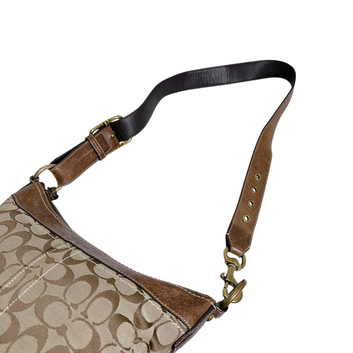 コーチ COACH ショルダーバッグ
 ショルダーバッグ シグネチャー 斜め掛け キャンバス M0649 ブラウン 【SS】
 【中古】