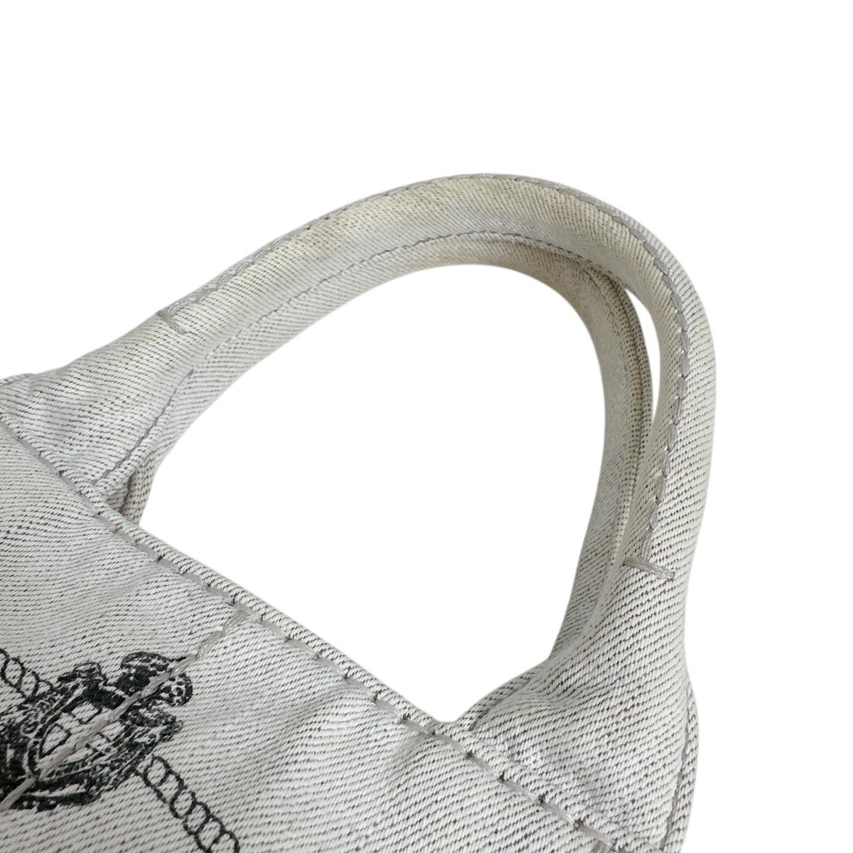 プラダ PRADA トートバッグ
 ショルダーバッグ カナパ カナパミニトート キャンバス 1BG439 グレー 【SS】
 【中古】