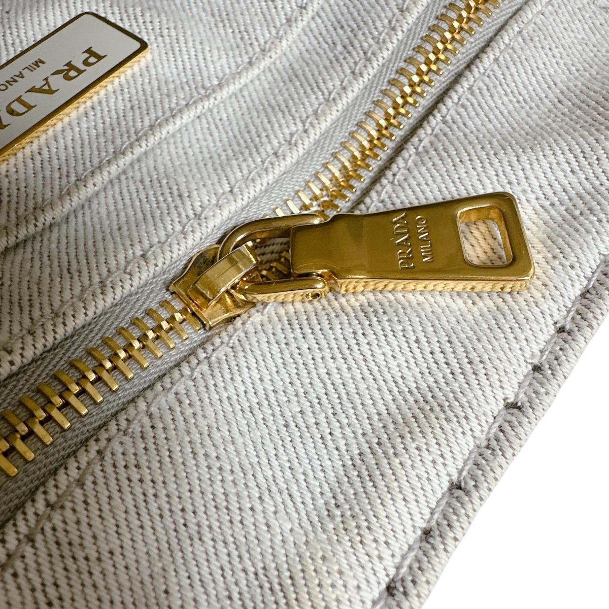 プラダ PRADA トートバッグ
 ショルダーバッグ カナパ カナパミニトート キャンバス 1BG439 グレー 【SS】
 【中古】