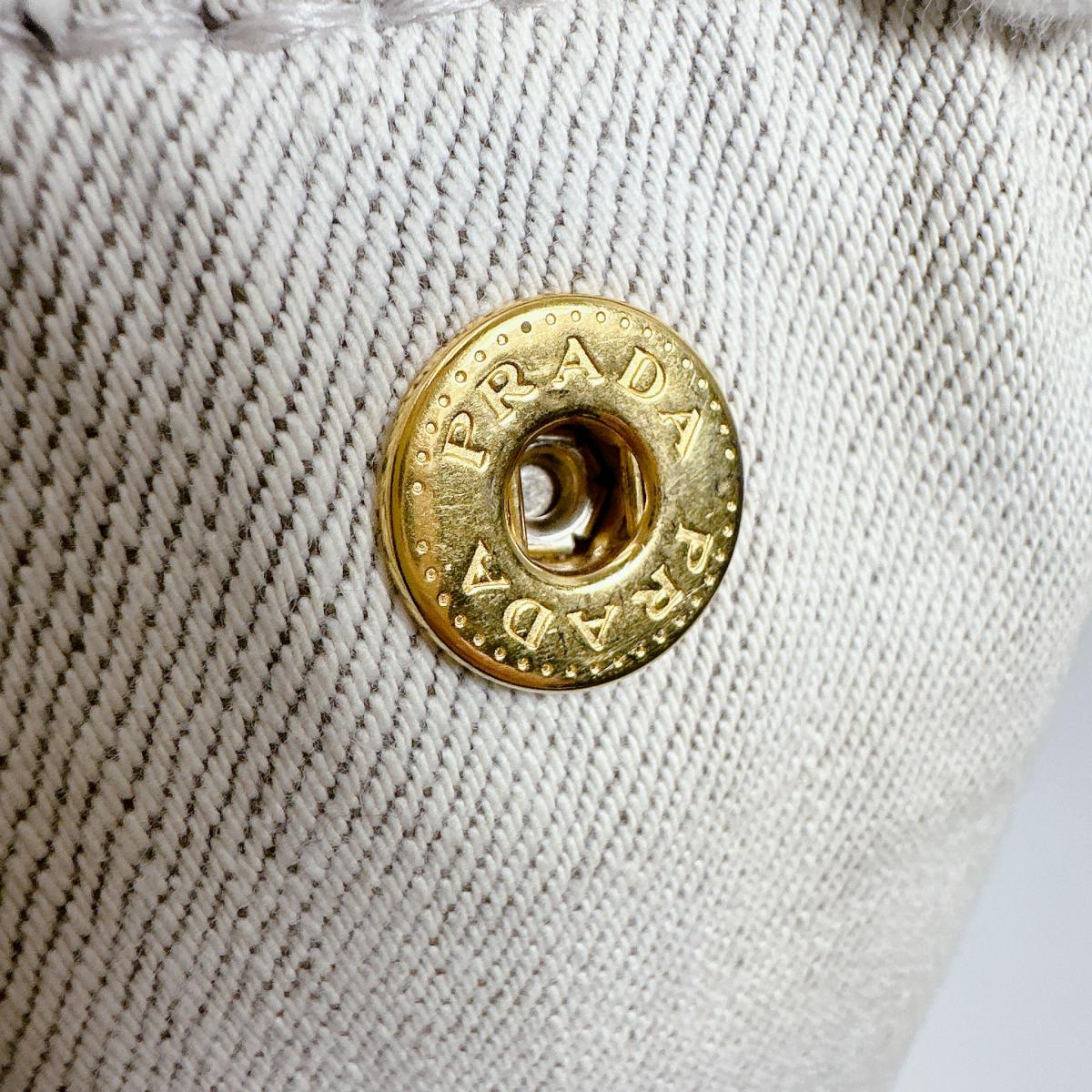 プラダ PRADA トートバッグ
 ショルダーバッグ カナパ カナパミニトート キャンバス 1BG439 グレー 【SS】
 【中古】