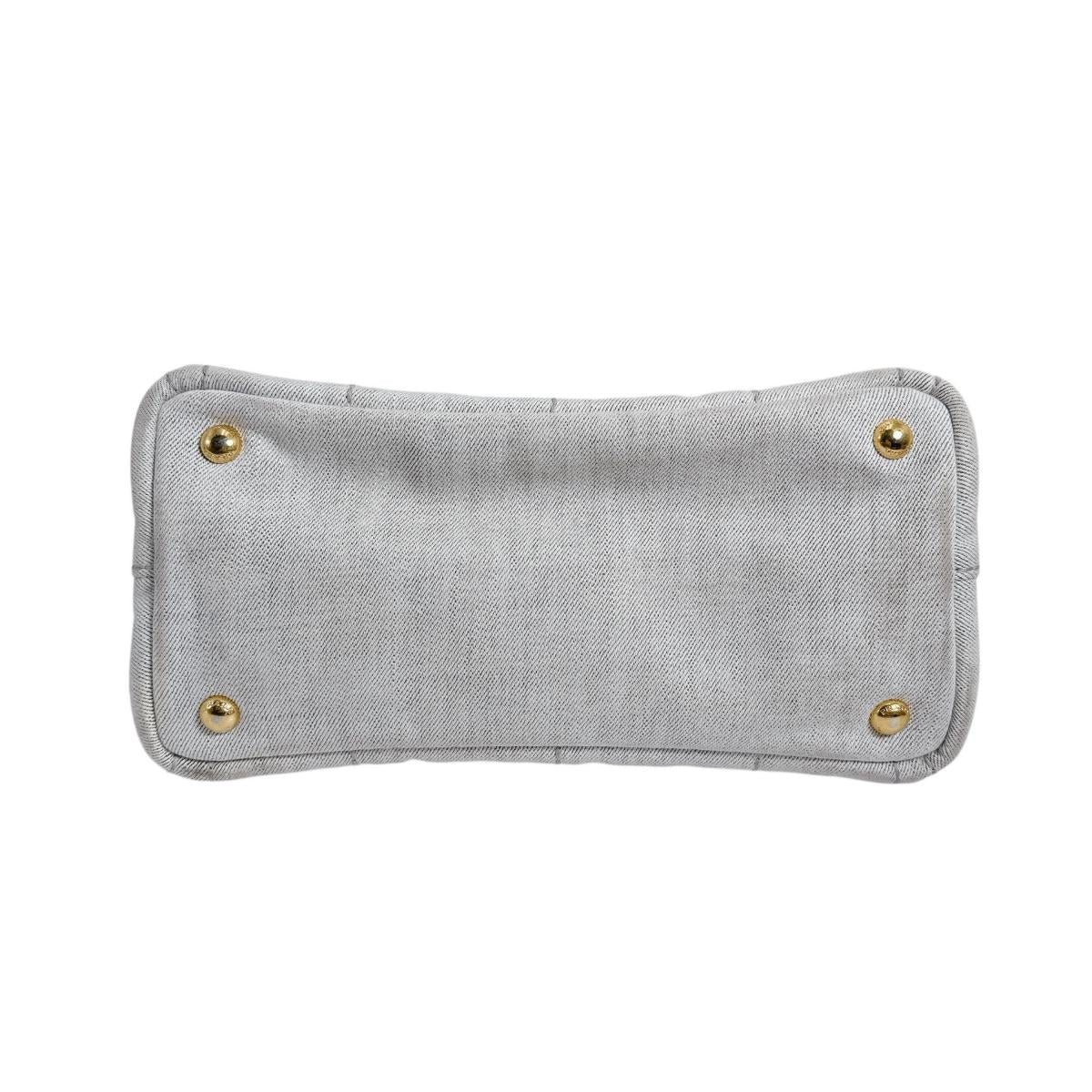 プラダ PRADA トートバッグ
 ショルダーバッグ カナパ カナパミニトート キャンバス 1BG439 グレー 【SS】
 【中古】