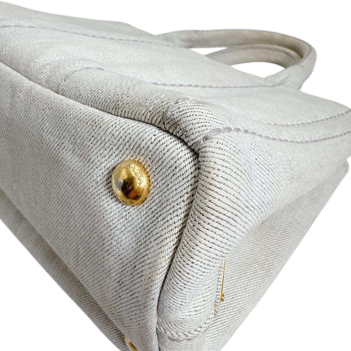 プラダ PRADA トートバッグ
 ショルダーバッグ カナパ カナパミニトート キャンバス 1BG439 グレー 【SS】
 【中古】