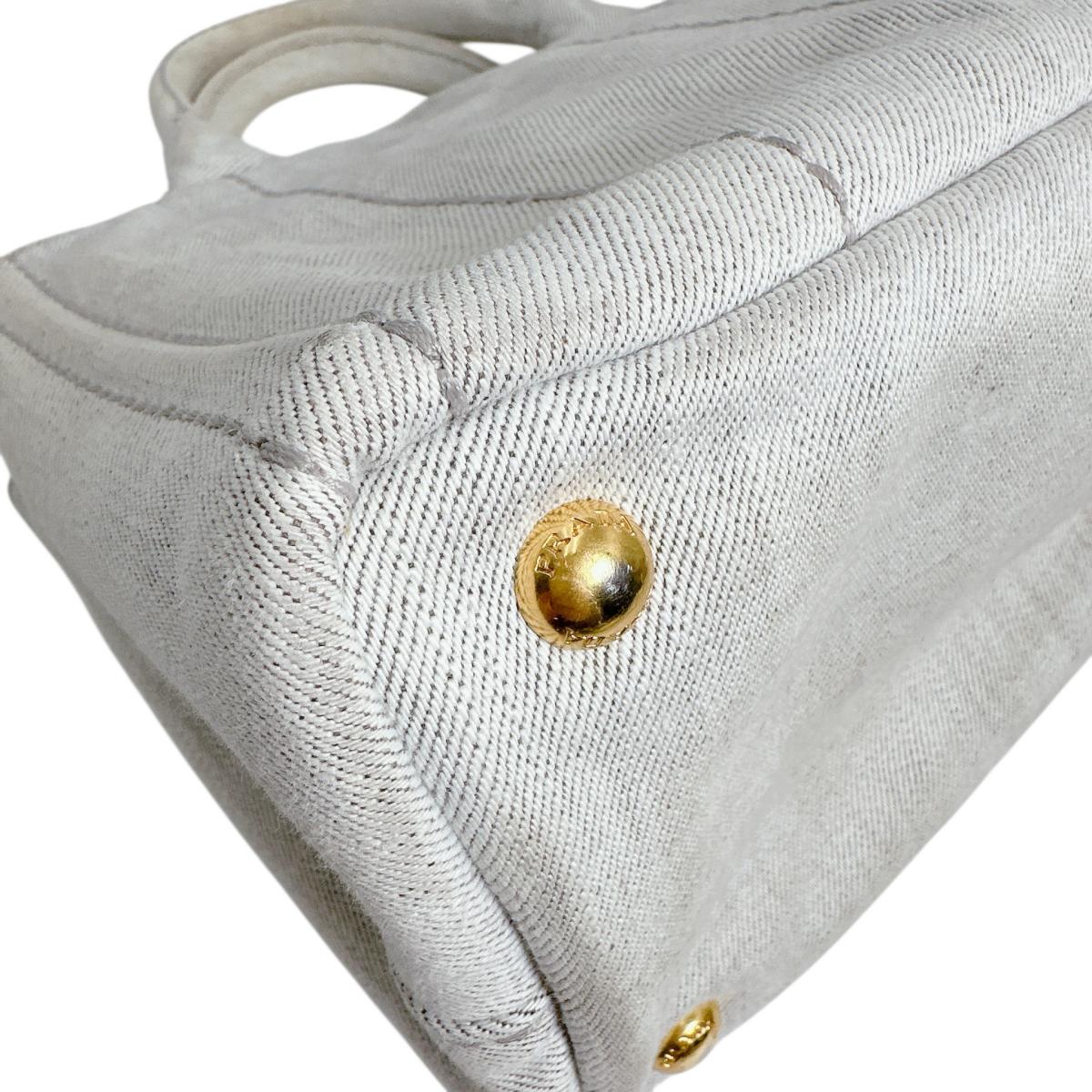 プラダ PRADA トートバッグ
 ショルダーバッグ カナパ カナパミニトート キャンバス 1BG439 グレー 【SS】
 【中古】