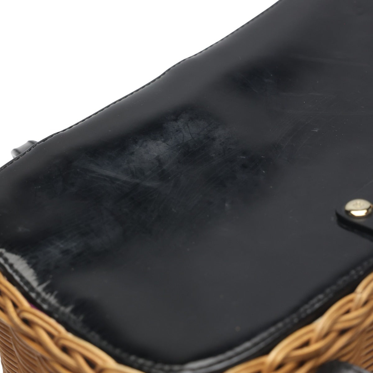 ケイトスペード Kate Spade ハンドバッグ
 カゴバッグ バスケット エナメル PXRU0381 ブラウン 【SS】
 【中古】