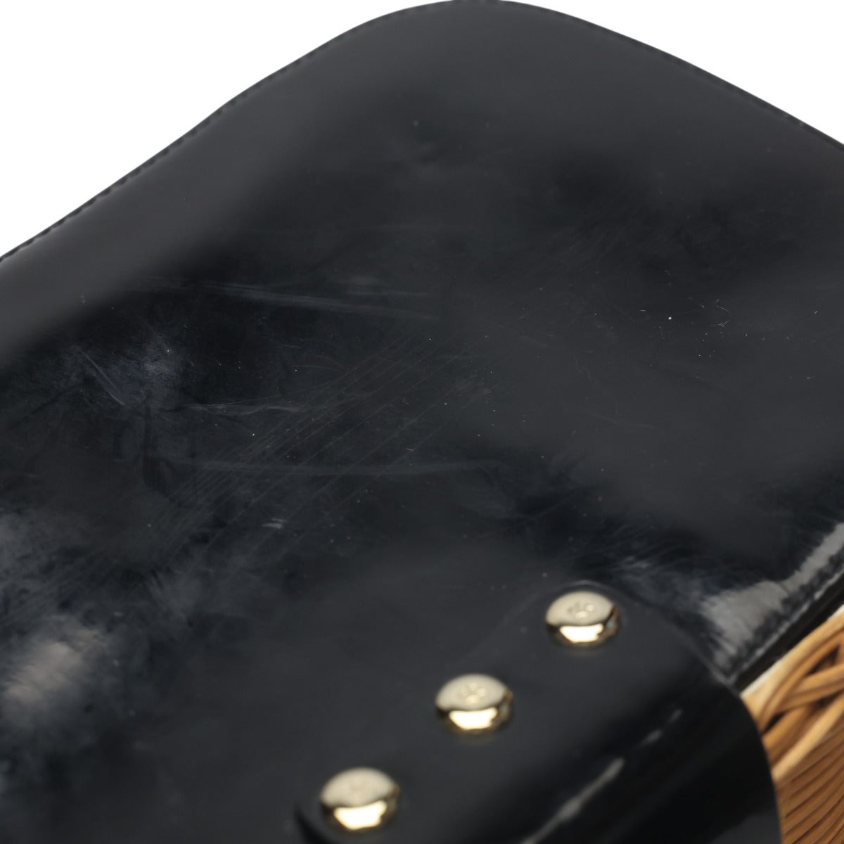 ケイトスペード Kate Spade ハンドバッグ
 カゴバッグ バスケット エナメル PXRU0381 ブラウン 【SS】
 【中古】