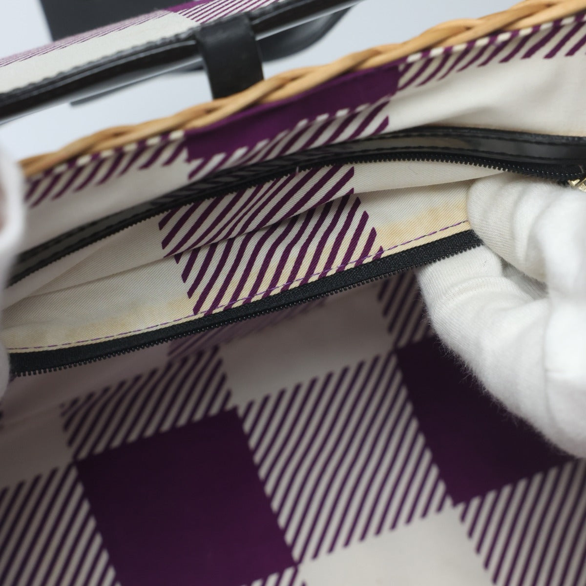 ケイトスペード Kate Spade ハンドバッグ
 カゴバッグ バスケット エナメル PXRU0381 ブラウン 【SS】
 【中古】