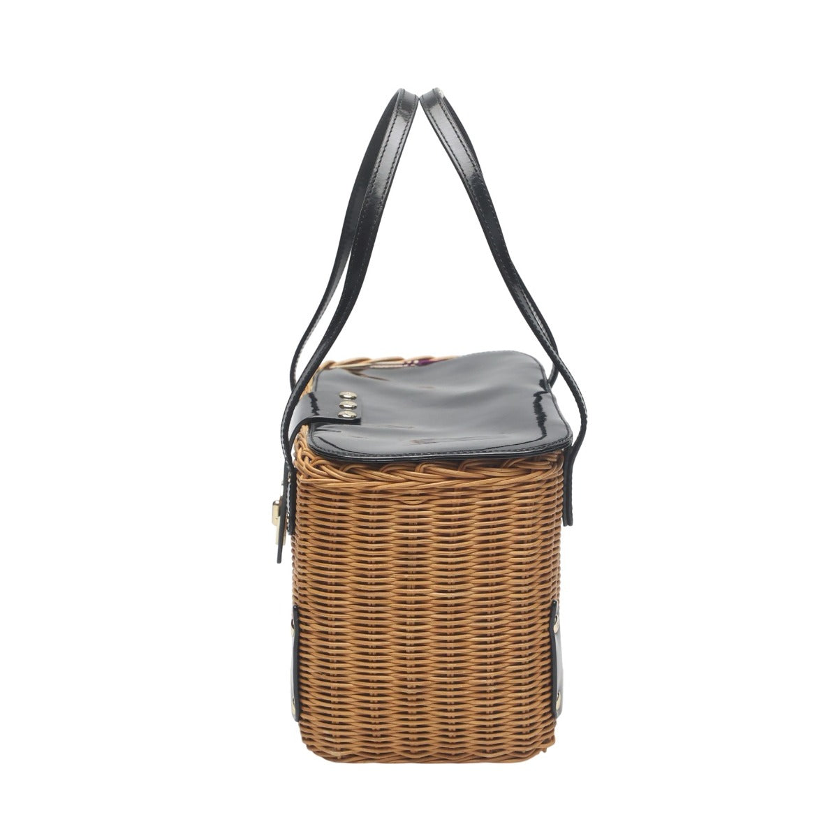 ケイトスペード Kate Spade ハンドバッグ
 カゴバッグ バスケット エナメル PXRU0381 ブラウン 【SS】
 【中古】