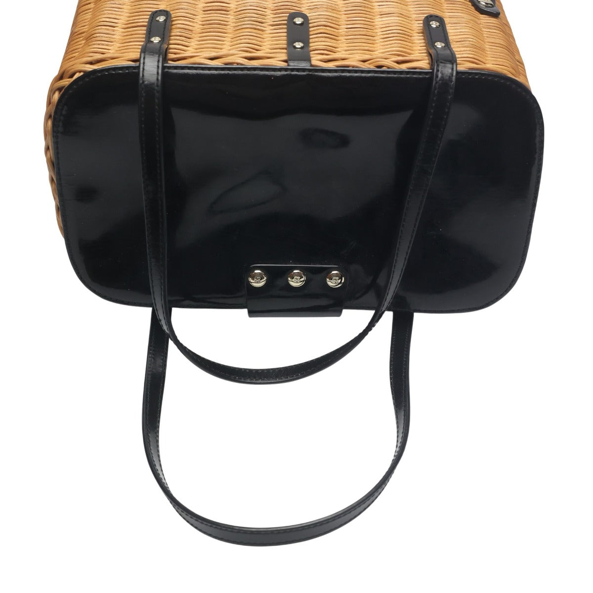 ケイトスペード Kate Spade ハンドバッグ
 カゴバッグ バスケット エナメル PXRU0381 ブラウン 【SS】
 【中古】