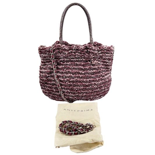 アンテプリマ ANTEPRIMA ハンドバッグ
 ワイヤーバッグ パーティー お出かけ PVC ライトパープル 【SS】
 【中古】