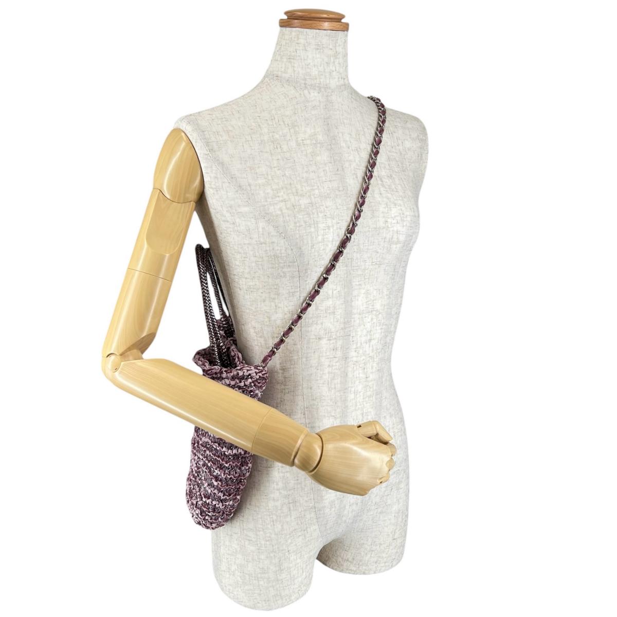 アンテプリマ ANTEPRIMA ハンドバッグ
 ワイヤーバッグ パーティー お出かけ PVC ライトパープル 【SS】
 【中古】