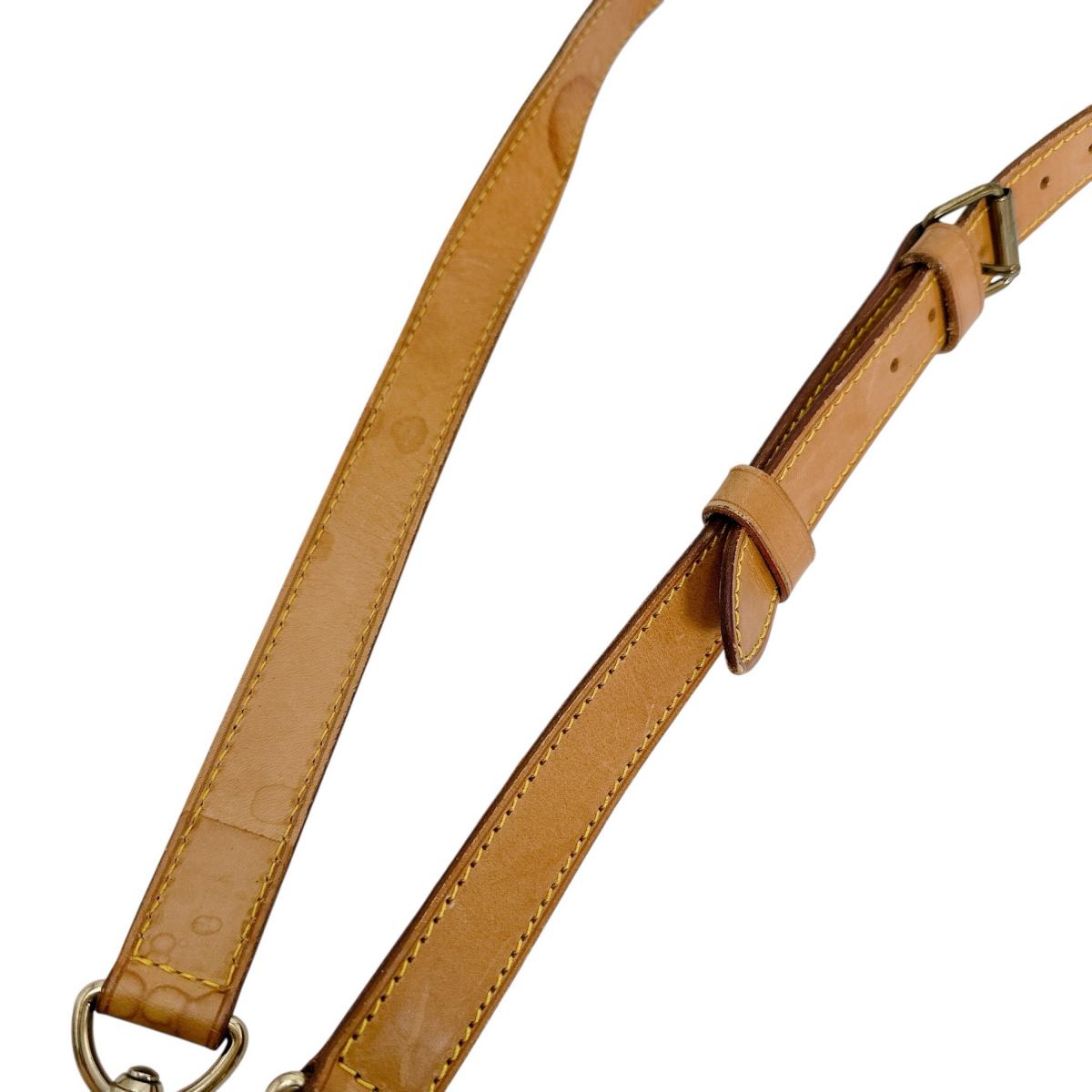 ルイヴィトン LOUIS VUITTON ショルダーストラップ
 肩掛けストラップ 可変式 バッグアクセサリー ヌメ革 J52312 ベージュ LV
 【SS】
 【中古】