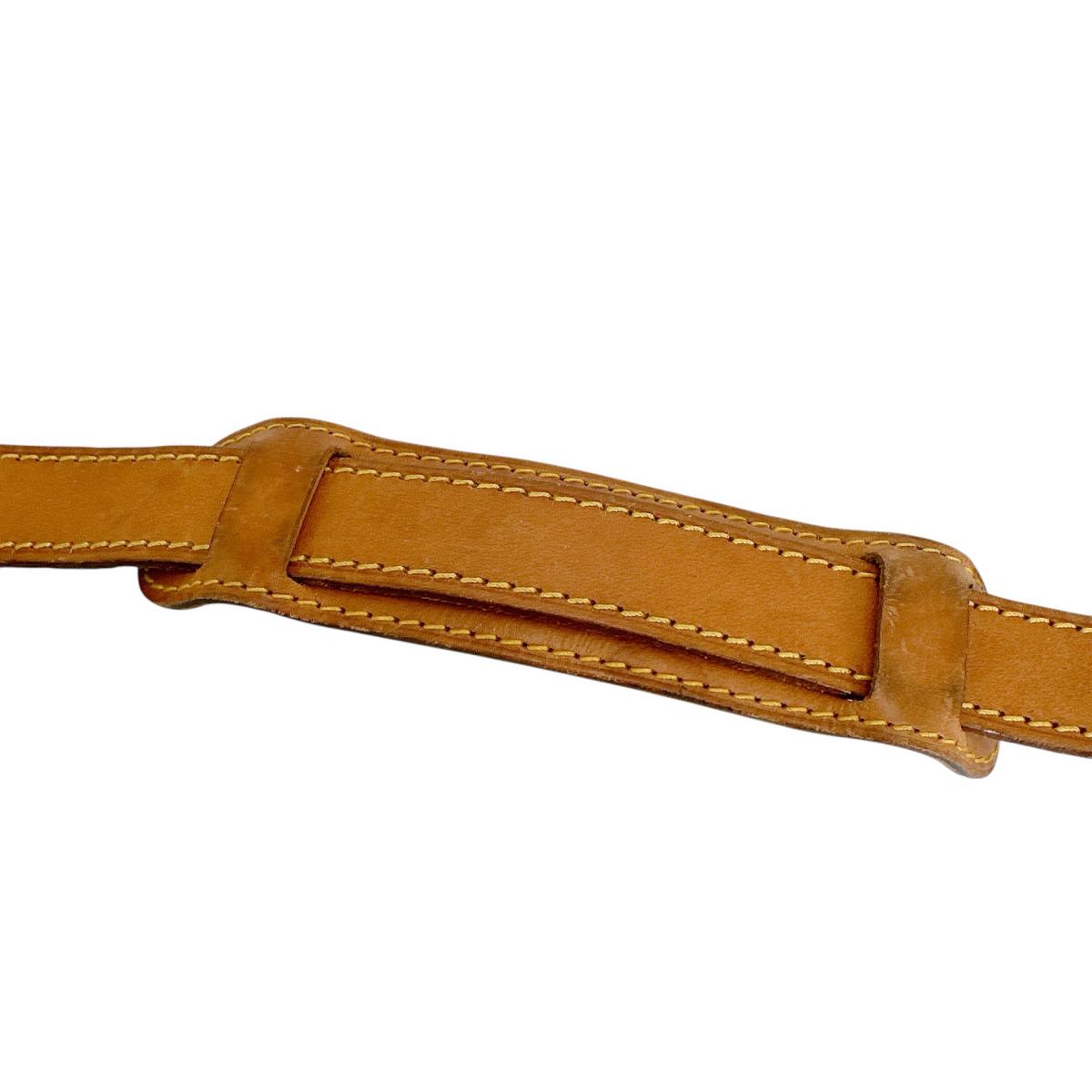 ルイヴィトン LOUIS VUITTON ショルダーストラップ
 肩掛けストラップ 可変式 バッグアクセサリー ヌメ革 J52312 ベージュ LV
 【SS】
 【中古】