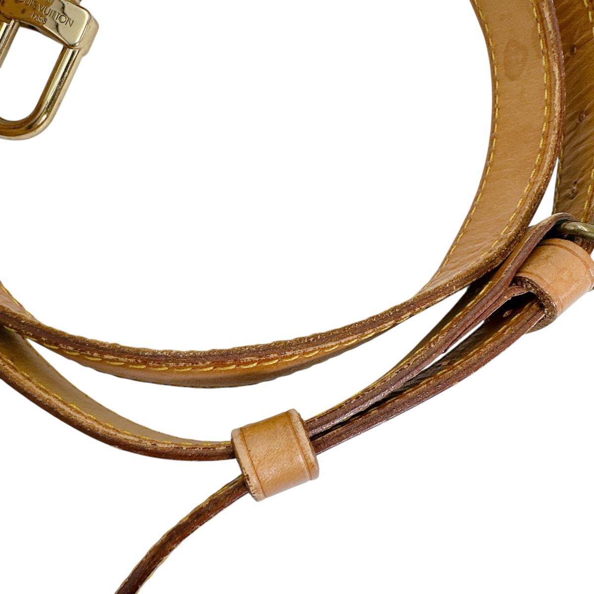 ルイヴィトン LOUIS VUITTON ショルダーストラップ
 肩掛けストラップ 可変式 バッグアクセサリー ヌメ革 J52312 ベージュ LV
 【SS】
 【中古】