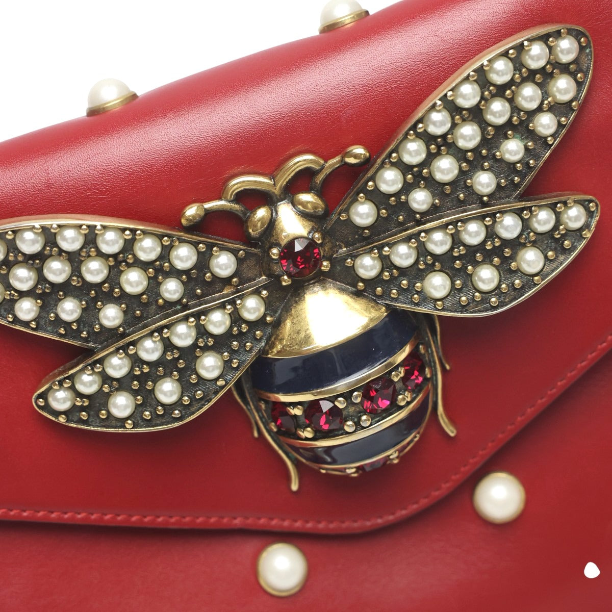 グッチ GUCCI ハンドバッグ
 ショルダーバッグ 2WAYバッグ ブロードウェイパールビー レザー 453778 レッド 【SS】
 【中古】