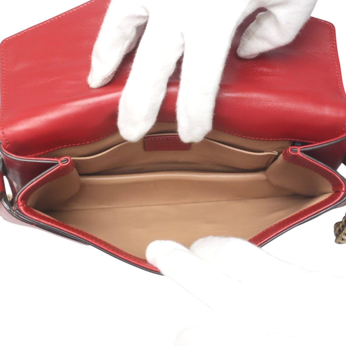 グッチ GUCCI ハンドバッグ
 ショルダーバッグ 2WAYバッグ ブロードウェイパールビー レザー 453778 レッド 【SS】
 【中古】