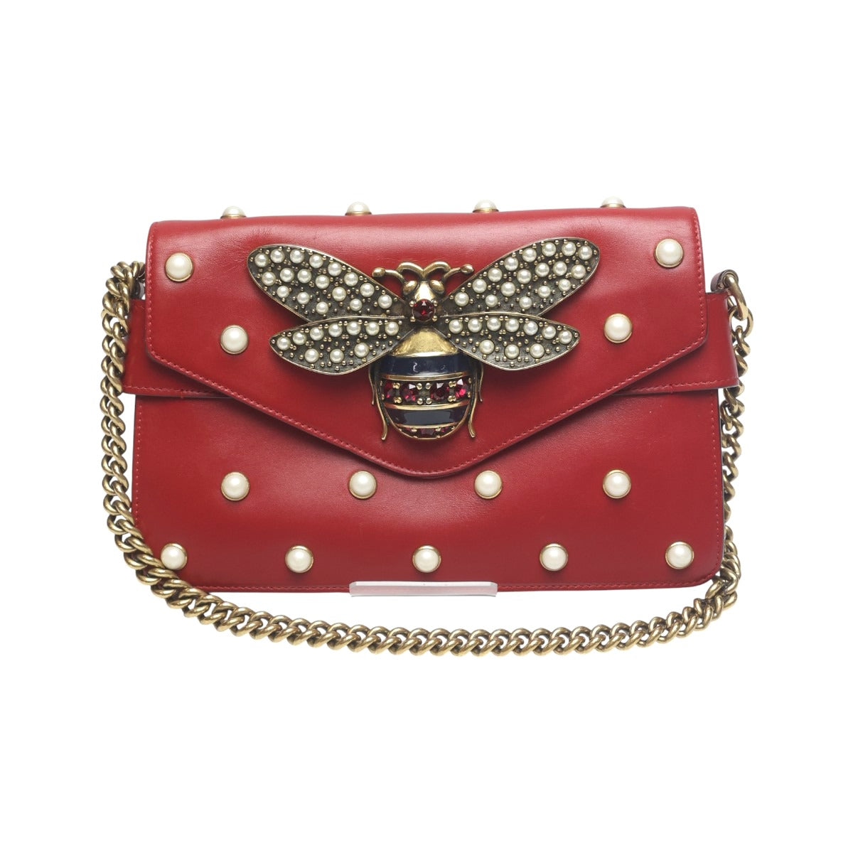 グッチ GUCCI ハンドバッグ
 ショルダーバッグ 2WAYバッグ ブロードウェイパールビー レザー 453778 レッド 【SS】
 【中古】