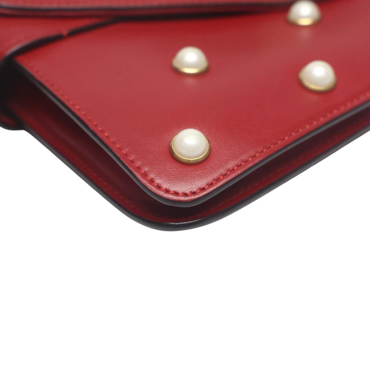 グッチ GUCCI ハンドバッグ
 ショルダーバッグ 2WAYバッグ ブロードウェイパールビー レザー 453778 レッド 【SS】
 【中古】