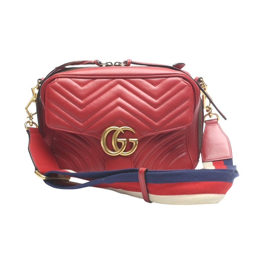 グッチ GUCCI ボディバッグ
 ボディバッグ GGマーモント 牛革 498100 レッド 【SS】
 【中古】