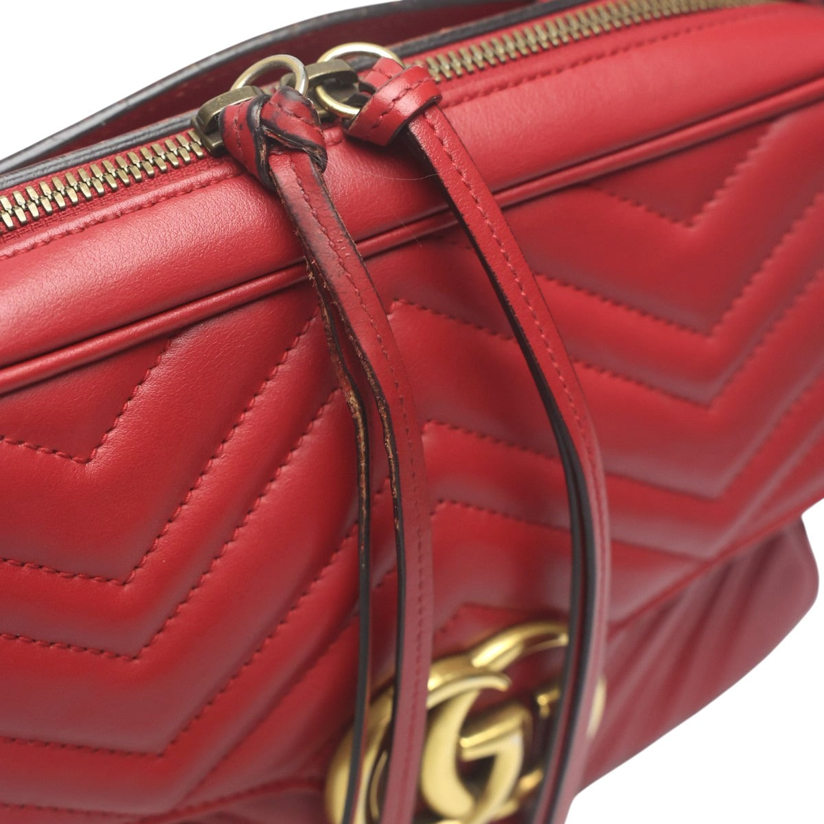 グッチ GUCCI ボディバッグ
 ボディバッグ GGマーモント 牛革 498100 レッド 【SS】
 【中古】