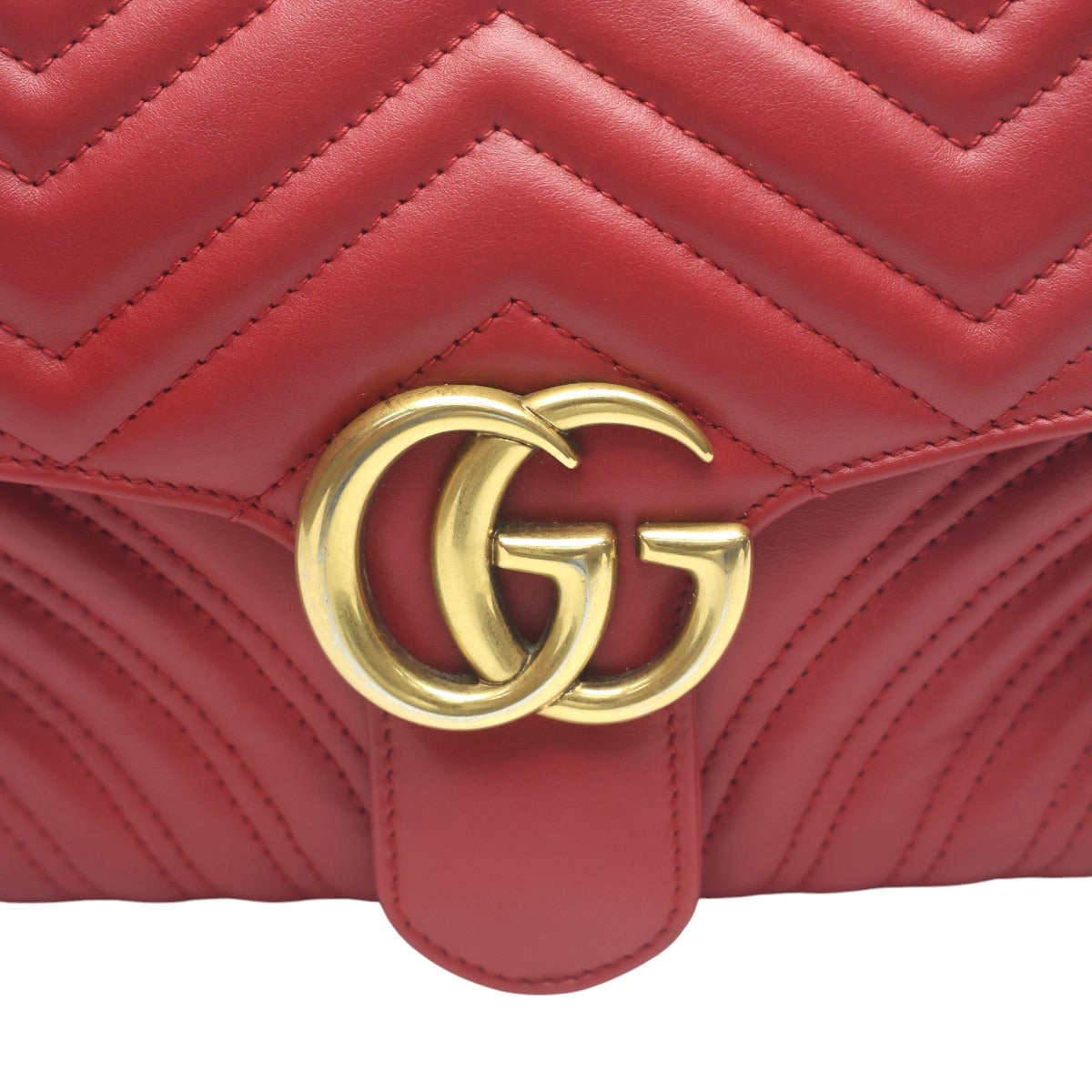 グッチ GUCCI ボディバッグ
 ボディバッグ GGマーモント 牛革 498100 レッド 【SS】
 【中古】