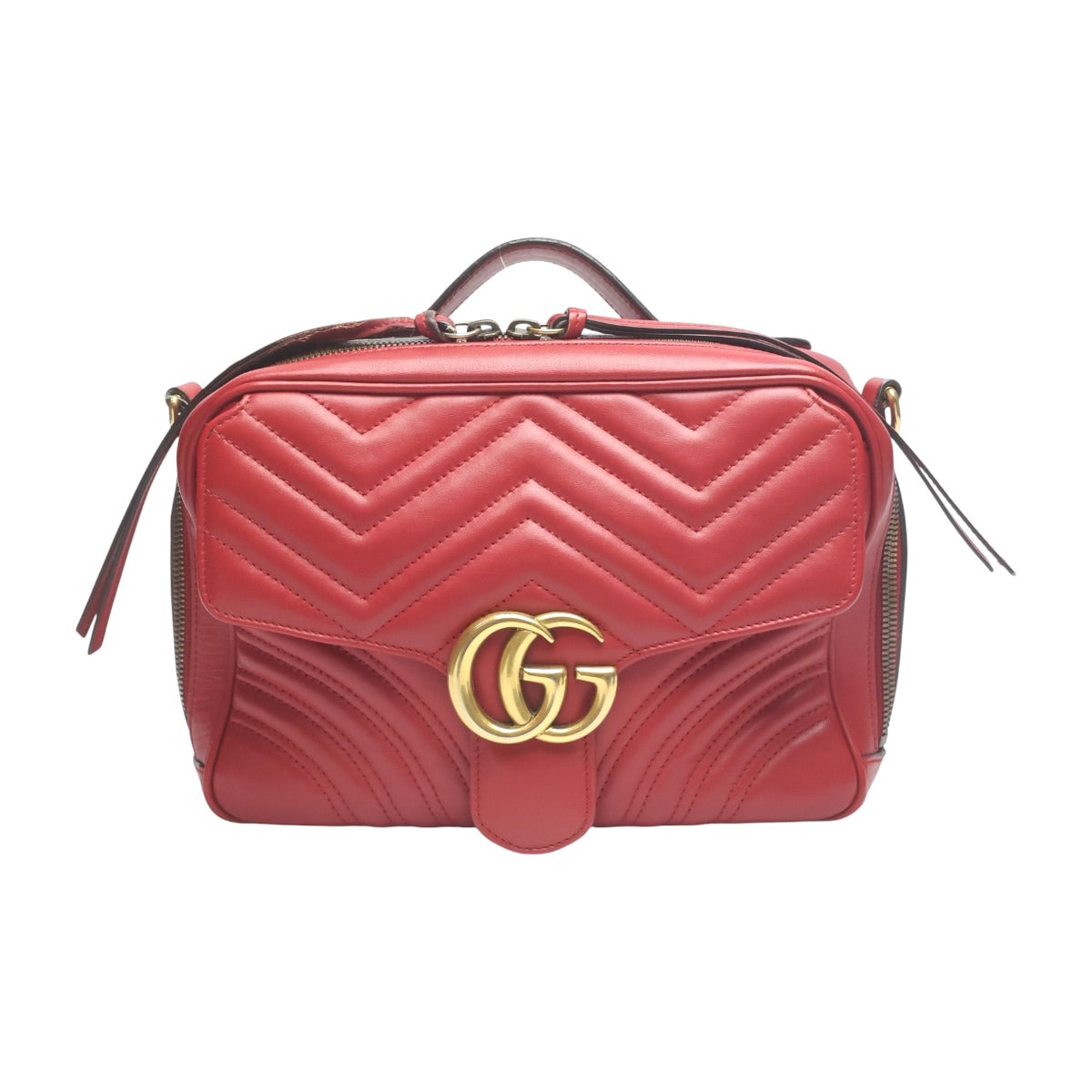 グッチ GUCCI ボディバッグ
 ボディバッグ GGマーモント 牛革 498100 レッド 【SS】
 【中古】