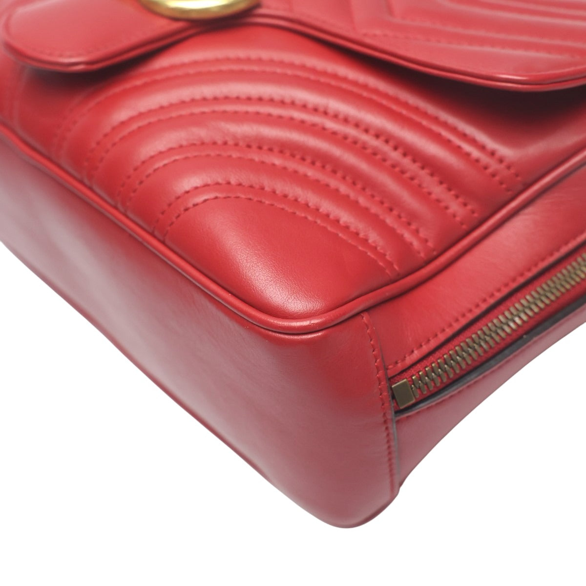 グッチ GUCCI ボディバッグ
 ボディバッグ GGマーモント 牛革 498100 レッド 【SS】
 【中古】