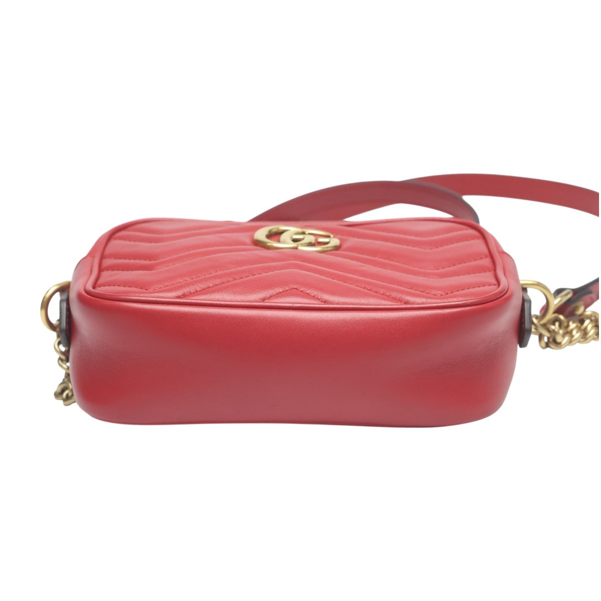 グッチ GUCCI ショルダーバッグ
 ショルダーバッグ マトラッセ GGマーモント レザー 448065 レッド 【SS】
 【中古】