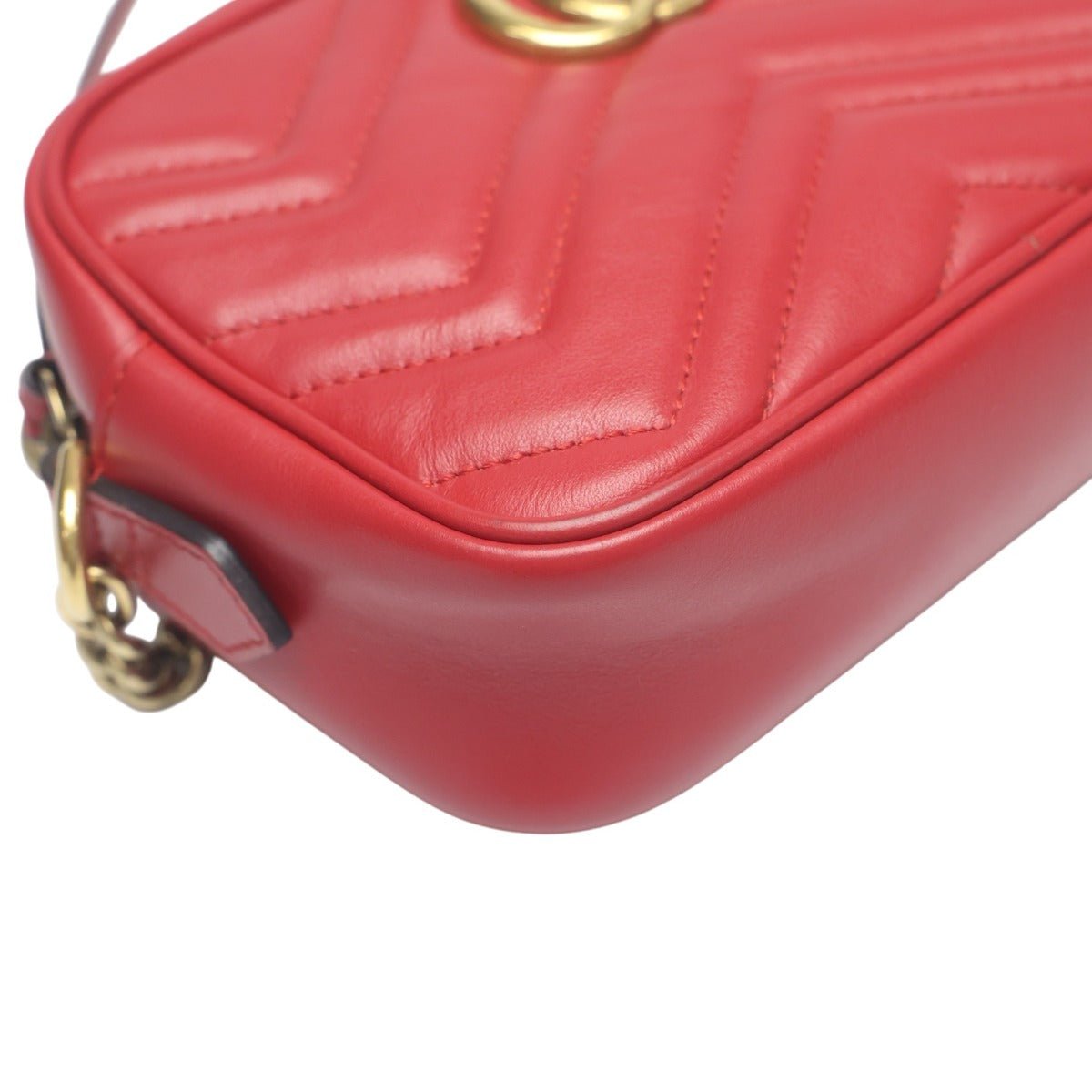 グッチ GUCCI ショルダーバッグ
 ショルダーバッグ マトラッセ GGマーモント レザー 448065 レッド 【SS】
 【中古】