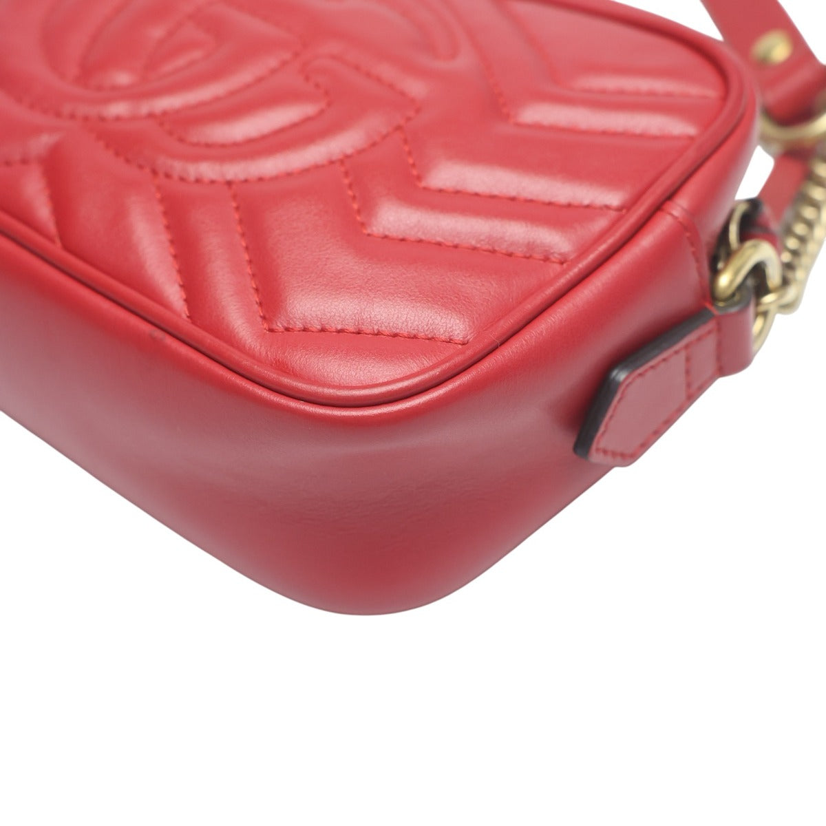 グッチ GUCCI ショルダーバッグ
 ショルダーバッグ マトラッセ GGマーモント レザー 448065 レッド 【SS】
 【中古】