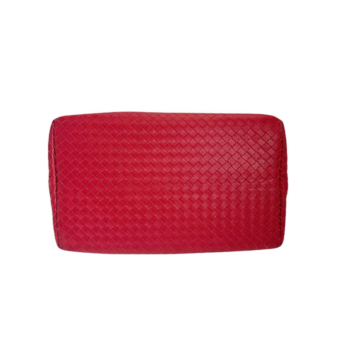 ボッテガヴェネタ BOTTEGAVENETA ハンドバッグ
 ハンドバッグ イントレチャート ラムスキン レッド 【SS】
 【中古】