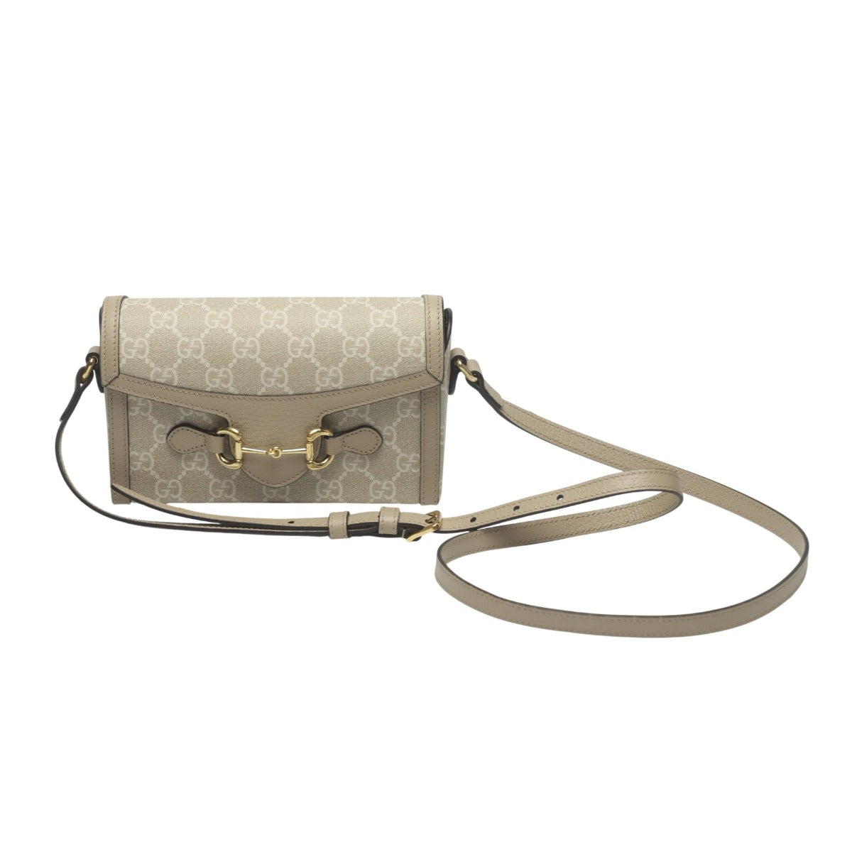 グッチ GUCCI ショルダーバッグ
 ショルダーバッグ GGキャンバス ホースビット1955 PVC ‎699296 ベージュ 【SS】
 【中古】