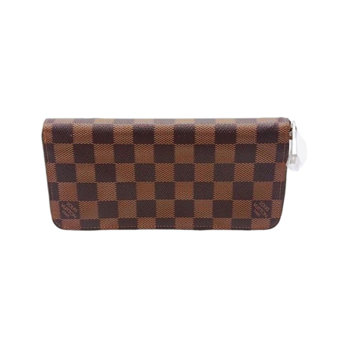 ルイヴィトン LOUIS VUITTON 長財布
 ジッピーウォレット ダミエ ヴェルティカル ダミエキャンバス N61207 ブラウン LV
 【SS】
 【中古】