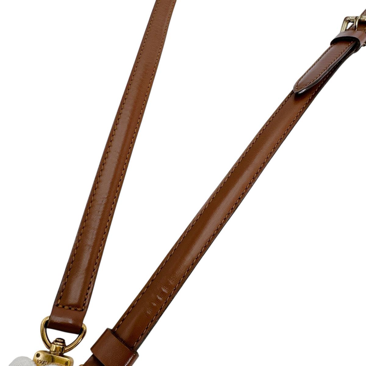 ルイヴィトン LOUIS VUITTON ショルダーストラップ
 ショルダーストラップ モンソー用 肩掛けストラップ ヌメ革 ブラウン LV
 【SS】
 【中古】