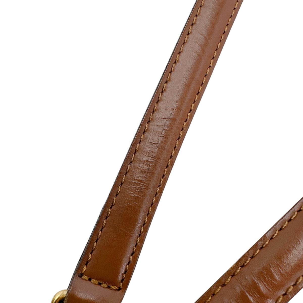 ルイヴィトン LOUIS VUITTON ショルダーストラップ
 ショルダーストラップ モンソー用 肩掛けストラップ ヌメ革 ブラウン LV
 【SS】
 【中古】