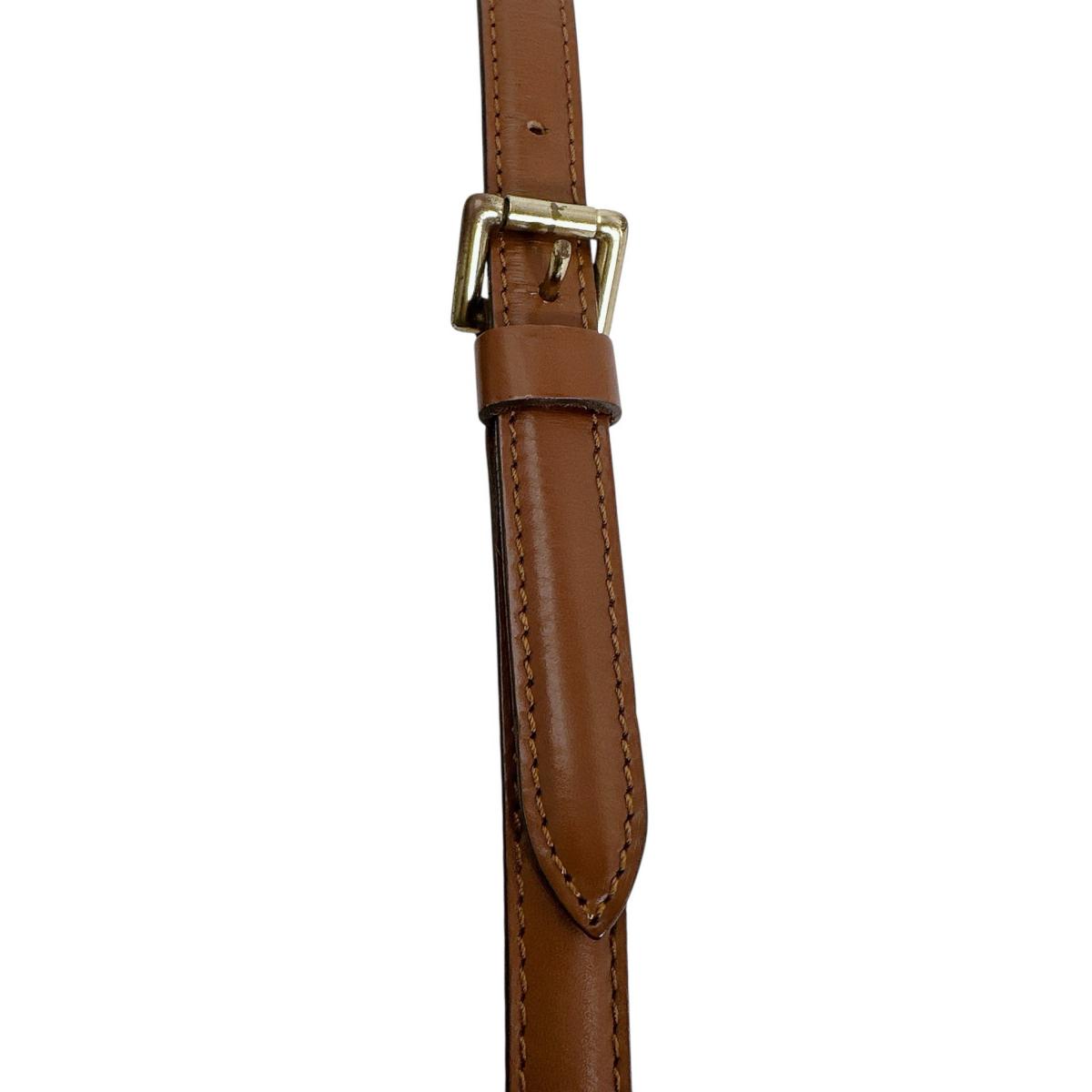ルイヴィトン LOUIS VUITTON ショルダーストラップ
 ショルダーストラップ モンソー用 肩掛けストラップ ヌメ革 ブラウン LV
 【SS】
 【中古】