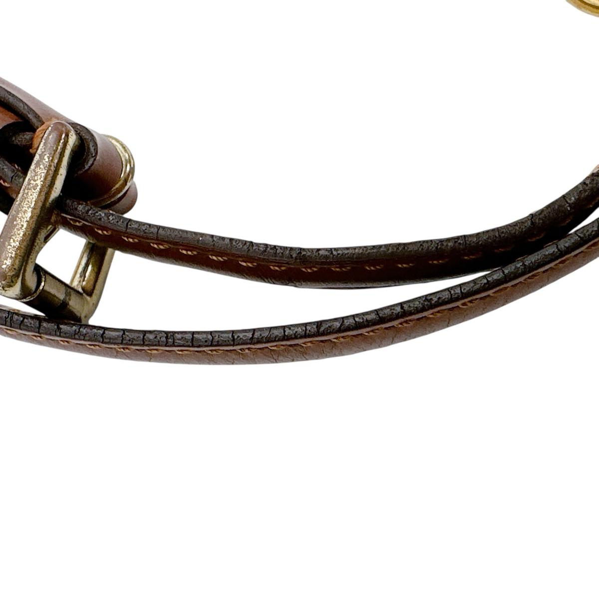 ルイヴィトン LOUIS VUITTON ショルダーストラップ
 ショルダーストラップ モンソー用 肩掛けストラップ ヌメ革 ブラウン LV
 【SS】
 【中古】