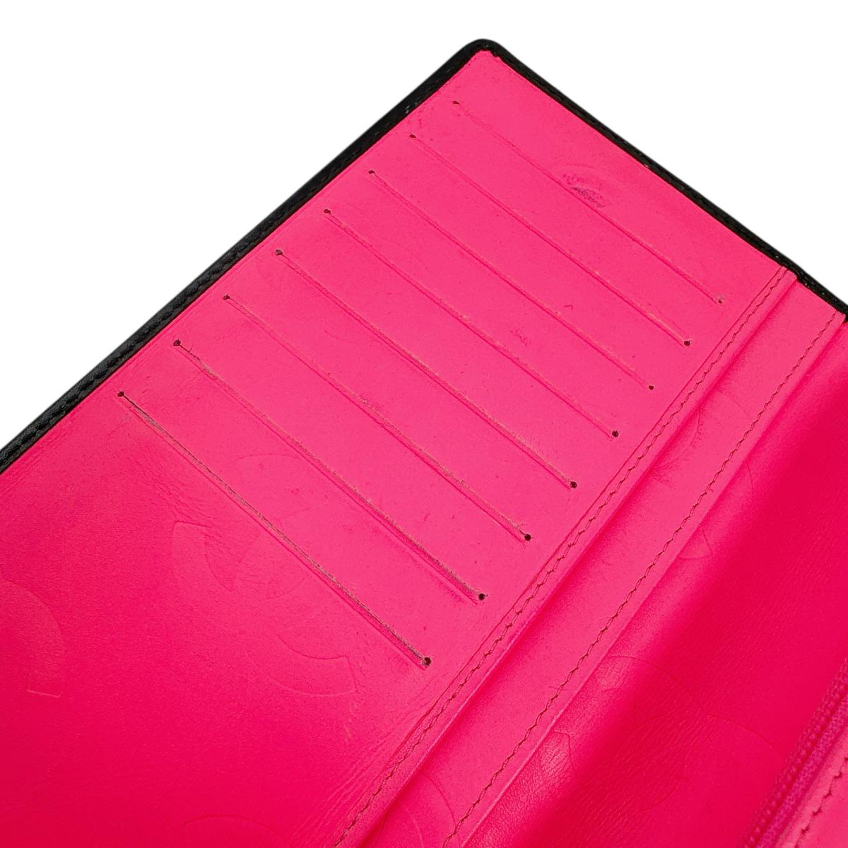 シャネル CHANEL 長財布
 2つ折財布 カンボン マトラッセ ココマーク レザー ブラック 【SS】
 【中古】