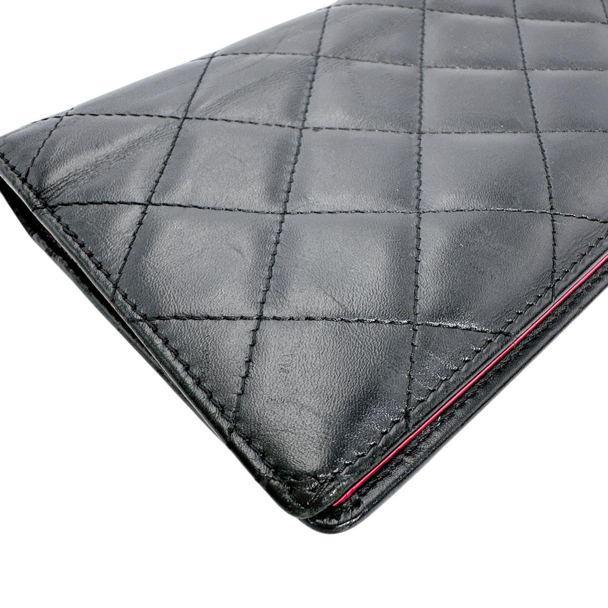 シャネル CHANEL 長財布
 2つ折財布 カンボン マトラッセ ココマーク レザー ブラック 【SS】
 【中古】