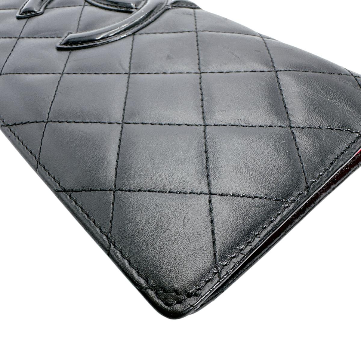 シャネル CHANEL 長財布
 2つ折財布 カンボン マトラッセ ココマーク レザー ブラック 【SS】
 【中古】