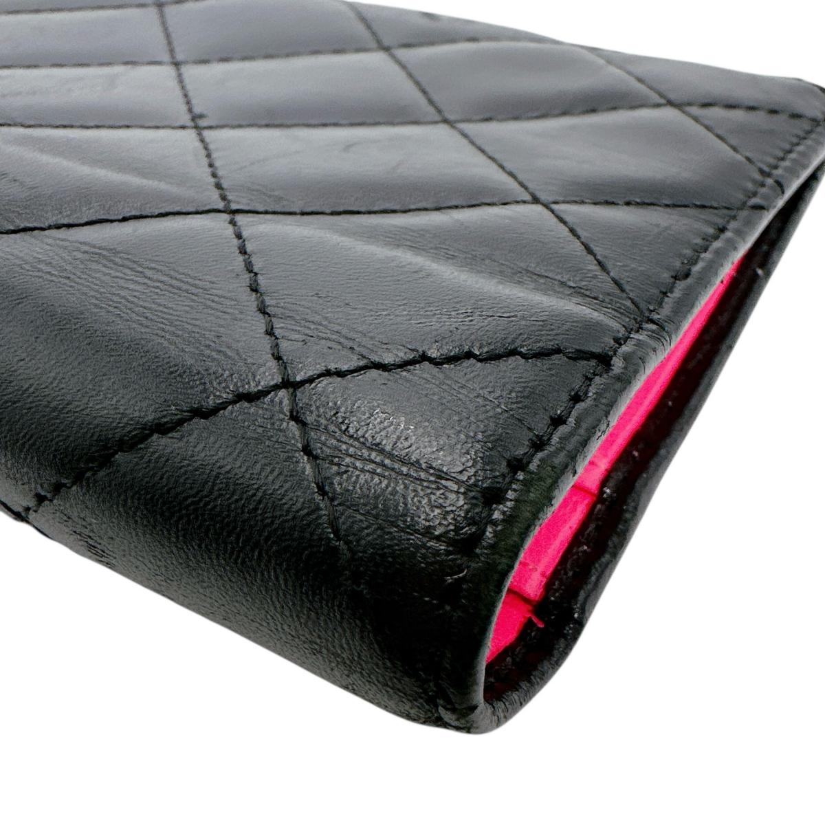 シャネル CHANEL 長財布
 2つ折財布 カンボン マトラッセ ココマーク レザー ブラック 【SS】
 【中古】