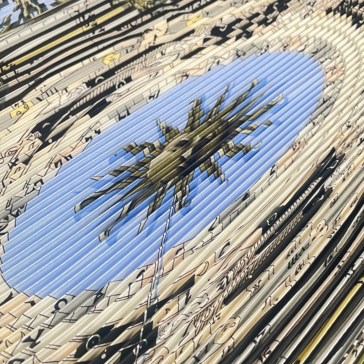 エルメス HERMES スカーフ
 スカーフ・マフラー アストロジー プリーツカレ シルク 水色 【SS】
 【中古】