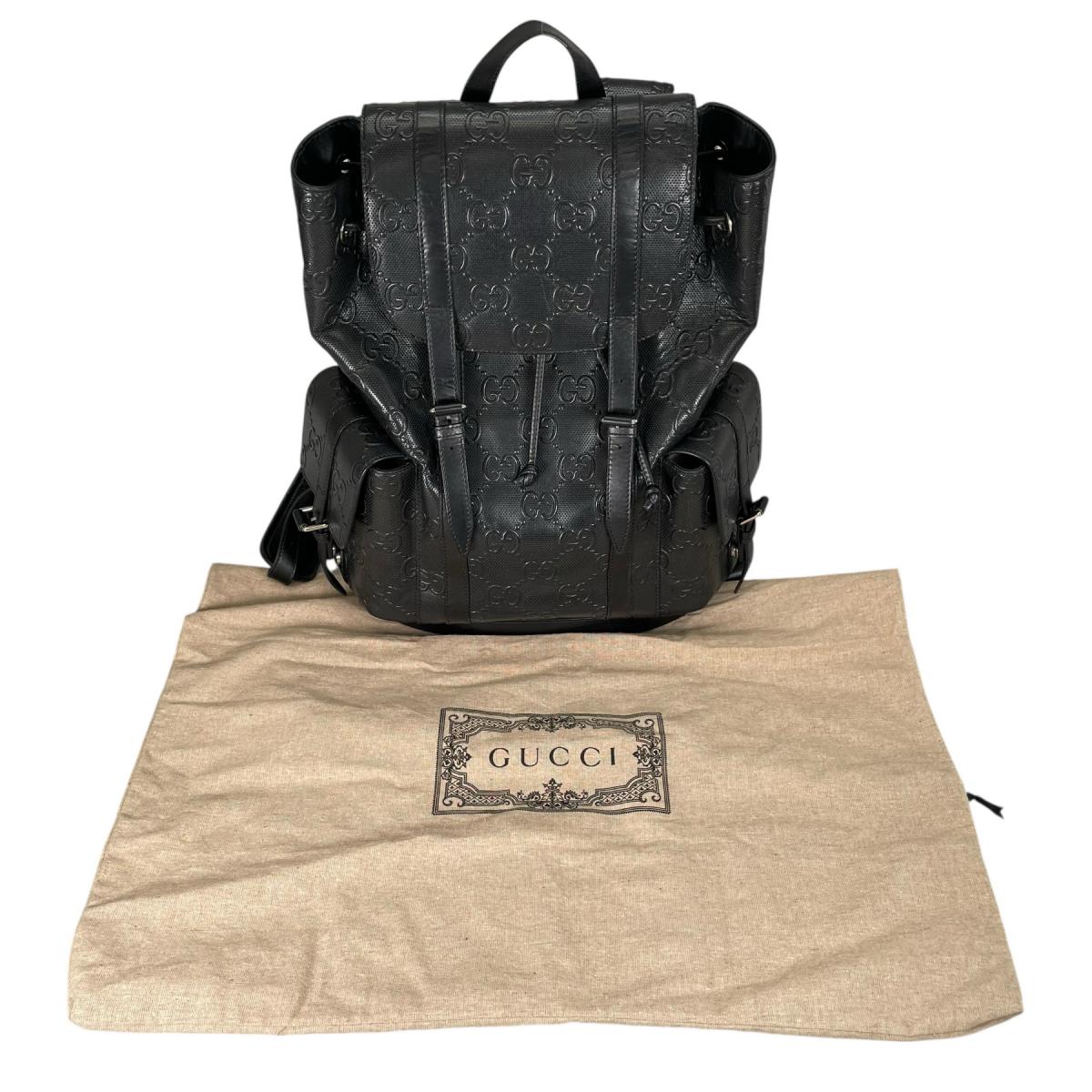 グッチ GUCCI リュック・デイパック
 バックパック バックパック GGエンボス レザー 625770 ブラック 【SS】
 【中古】