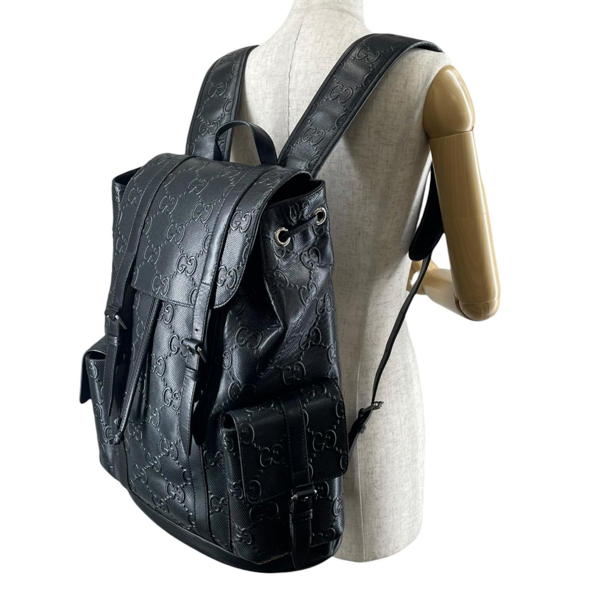 グッチ GUCCI リュック・デイパック
 バックパック バックパック GGエンボス レザー 625770 ブラック 【SS】
 【中古】