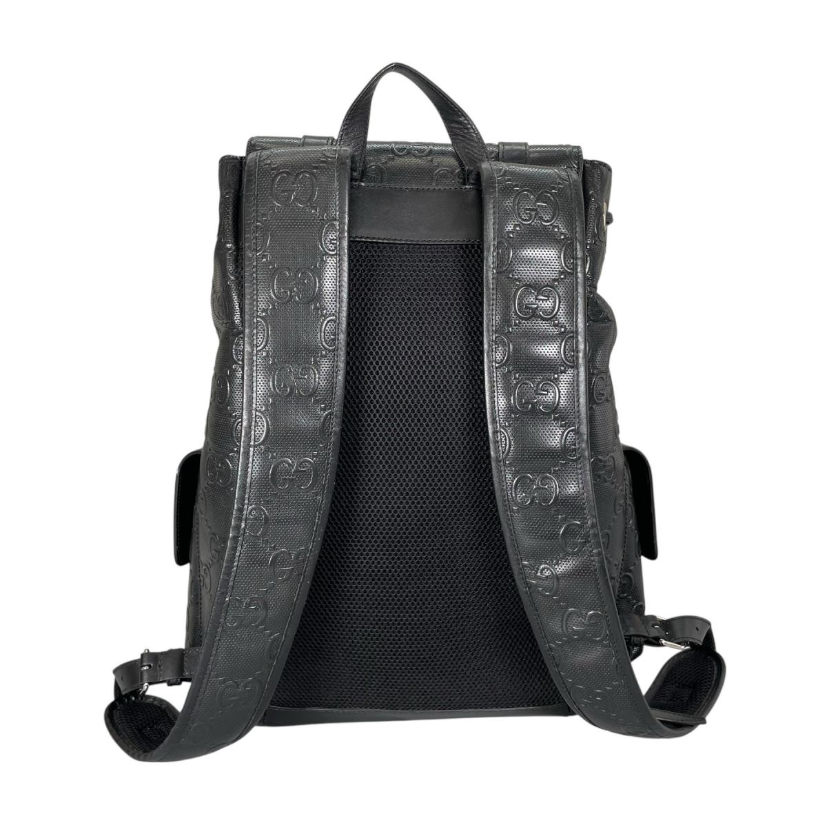 グッチ GUCCI リュック・デイパック
 バックパック バックパック GGエンボス レザー 625770 ブラック 【SS】
 【中古】