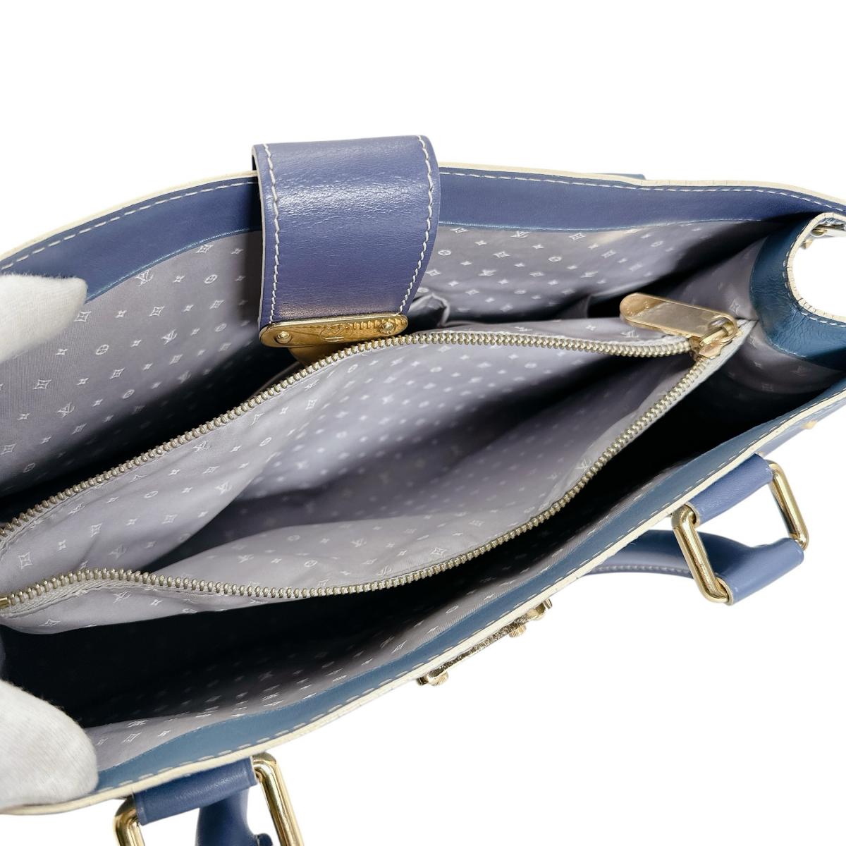 ルイヴィトン LOUIS VUITTON ハンドバッグ
 ハンドバッグ ファビュロー スハリ レザー M91813 ブルー LV
 【SS】
 【中古】